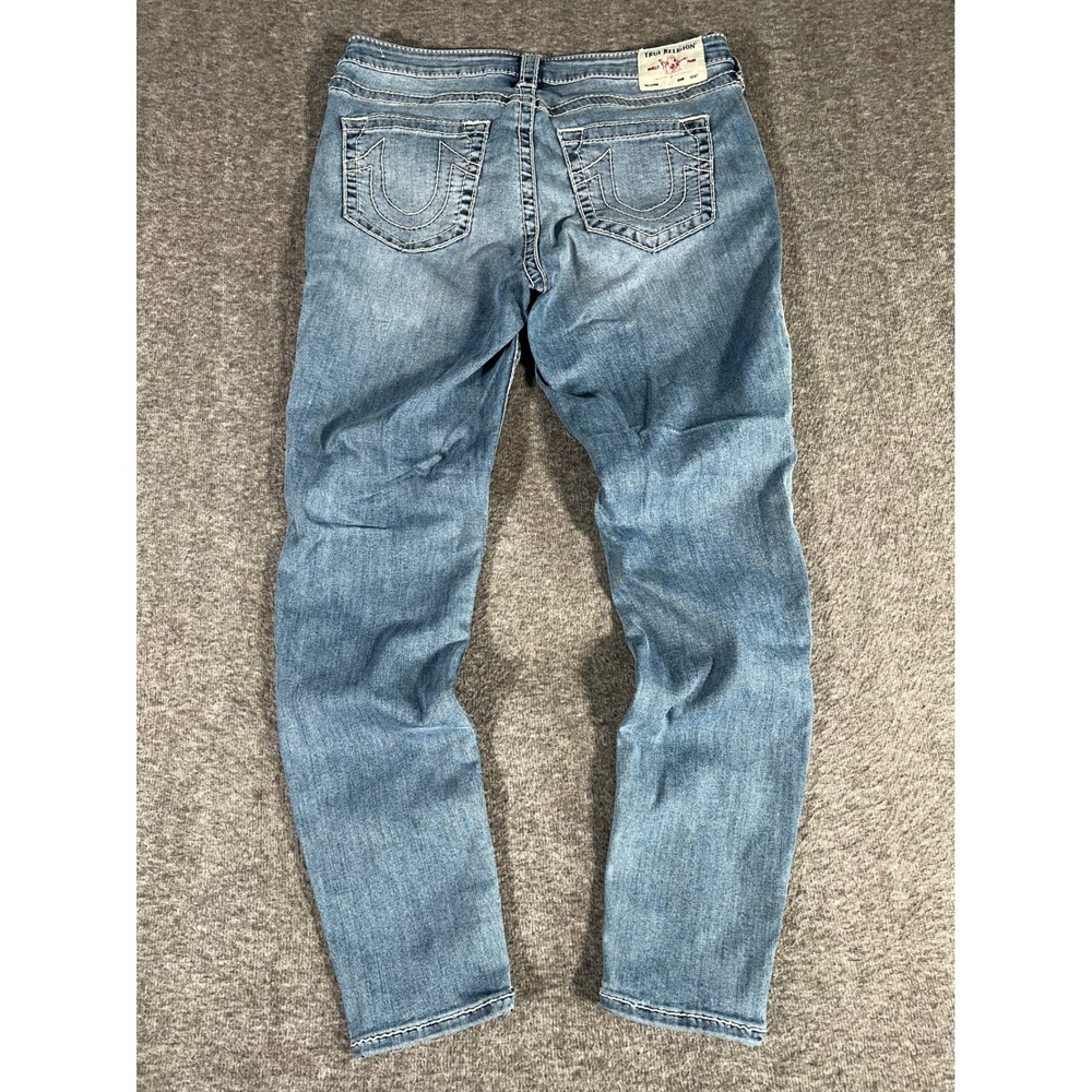 True Religion Jennie Curvy Mid Rise Skinny Jeans Blue Medium Wash Size 32